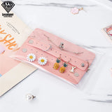 Portable Travel Jewelry Case Leather Earring Holder