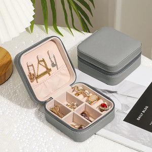 Travel Jewelry Organizer Case Box Portable Leather Earring Holder