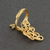 Peacock Shape Wedding Open Ring Statement Jewelry