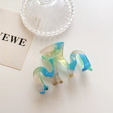 Korea Autumn Wavy Medium Hair Clip Acetate Sheet Hairpins