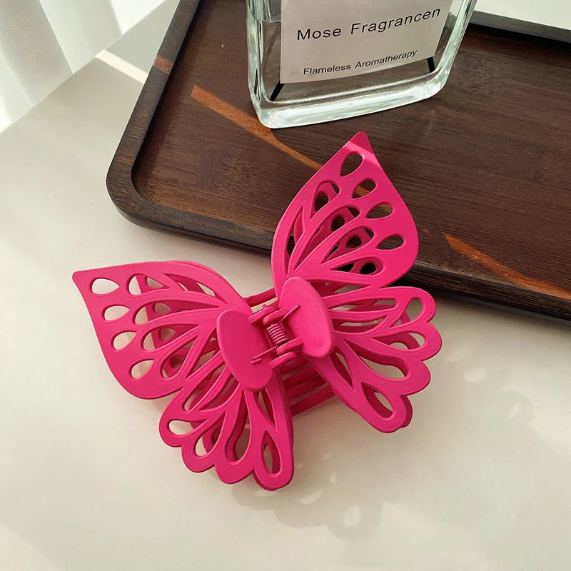 Korea Big 13.7cm Butterfly Resin Hair Clip for Women Girls