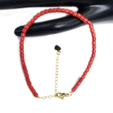 Korean Freshwater Pearl Red Coral Bracelet 14K Gold-Plated Adjustable