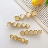 Korea Women Vintage Cat's Eye Stone Hair Claw Clip