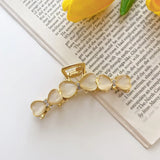 Korea Women Vintage Cat's Eye Stone Hair Claw Clip