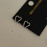Korea Silver Geometric Heart Ear Cuff Stackable C-shape Earrings