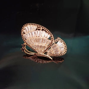 Korea Zircon Butterflys Brooch Insect Copper Broochpins Hollow Butterfly Corsage