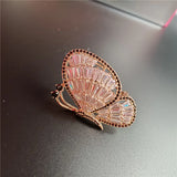 Korea Zircon Butterflys Brooch Insect Copper Broochpins Hollow Butterfly Corsage