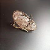 Korea Zircon Butterflys Brooch Insect Copper Broochpins Hollow Butterfly Corsage
