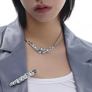 Moonstone Pendant Necklace Glowing Moon Light Charm Chunky Jewelry Gift