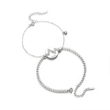520Hz Heartbeat Silver Bracelet Set for Couples