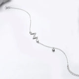 520Hz Heartbeat Silver Bracelet Set for Couples