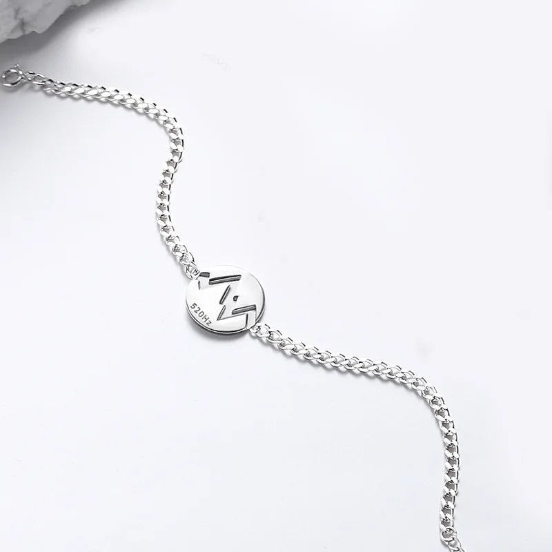 520Hz Heartbeat Silver Bracelet Set for Couples