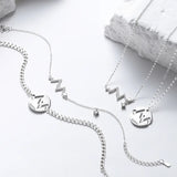 520Hz Heartbeat Silver Bracelet Set for Couples