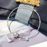 Rhinestone Choker Necklace Pearl Collar Bridal Wedding Jewelry