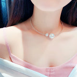 Rhinestone Choker Necklace Pearl Collar Bridal Wedding Jewelry