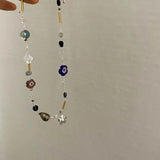 Romantic Crystal Gravel Beaded Necklace Y2K Jewelry