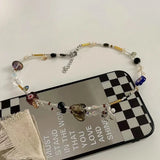 Romantic Crystal Gravel Beaded Necklace Y2K Jewelry
