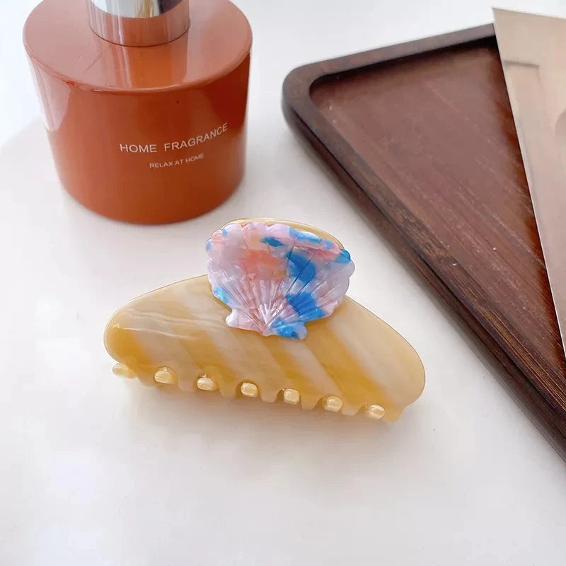 Vintage Acetic Acid Shark Clip Hair Accessories Gradient Shell Hair Claw