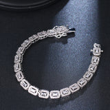 Crystal Bracelet Adjustable Key And Lock Shape Cubic Zirconia Bracelet