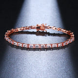 Adjustable Key & Lock CZ Crystal Bracelet Women Jewelry