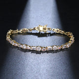 Adjustable Key & Lock CZ Crystal Bracelet Women Jewelry