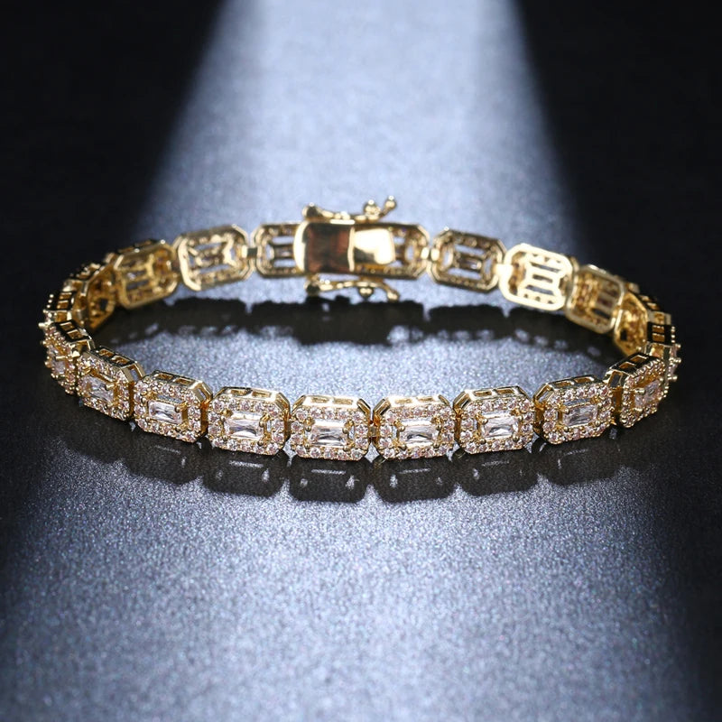 Crystal Bracelet Adjustable Key And Lock Shape Cubic Zirconia Bracelet