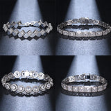 Crystal Bracelet Adjustable Key And Lock Shape Cubic Zirconia Bracelet
