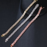 Crystal Bracelet Adjustable Key And Lock Shape Cubic Zirconia Bracelet