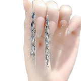 Metallic Wheat Earrings Small Long Thin Earrings Sale