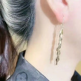 Metallic Wheat Earrings Small Long Thin Earrings Sale