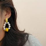 Yellow Duck Highlight Pearl Necklace Female Beaded Collarbone Chain