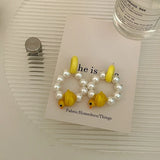 Yellow Duck Highlight Pearl Necklace Female Beaded Collarbone Chain
