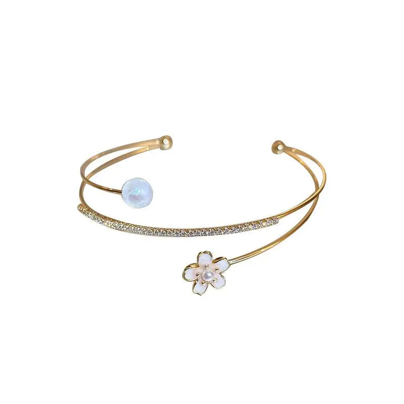 Pearl Flower Open Bracelet Female Jewelry