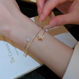 Pearl Flower Open Bracelet Female Jewelry
