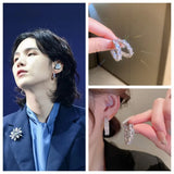 SUGA Same Style Zircon Hoop Earrings Metal Accessories Women Jewelry