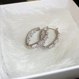 SUGA Same Style Zircon Hoop Earrings Metal Accessories Women Jewelry