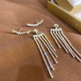 Tassel Diamond Earrings Light Full All-match Sale
