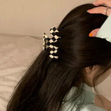 Leopard Plaid Acrylic Hair Claw Clips Retro Wave Hairpin for Women