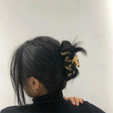 Leopard Plaid Acrylic Hair Claw Clips Retro Wave Hairpin for Women