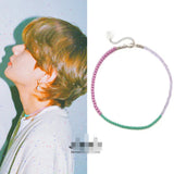 SUGA Min Yoongi Purple Heart Necklace with Rhinestone - Celebrity Accessories