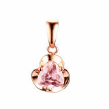 Pink Heart Shape Cubic Zircon Pendant Necklace