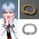 Kpop Zircon Bracelet Men Rock Jewelry Couple Accessories