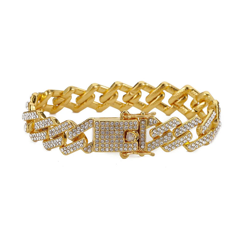 Kpop Zircon Bracelet Men Rock Jewelry Couple Accessories