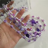 Kpop Y2k Purple Smiley Heart Choker Necklace
