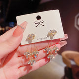 High-end Leaf Tassel Long Earrings S925 Silver Needle Temperament Sale