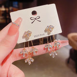 High-end Leaf Tassel Long Earrings S925 Silver Needle Temperament Sale