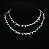 Heart CZ Tennis Choker Necklace for Girlfriend