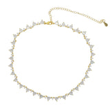 Heart CZ Tennis Choker Necklace for Girlfriend