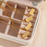 Square Pendant Necklace 18K Plated Women Jewelry