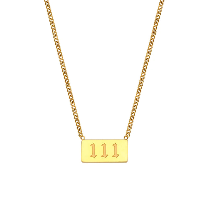 Square Pendant Necklace 18K Plated Women Jewelry